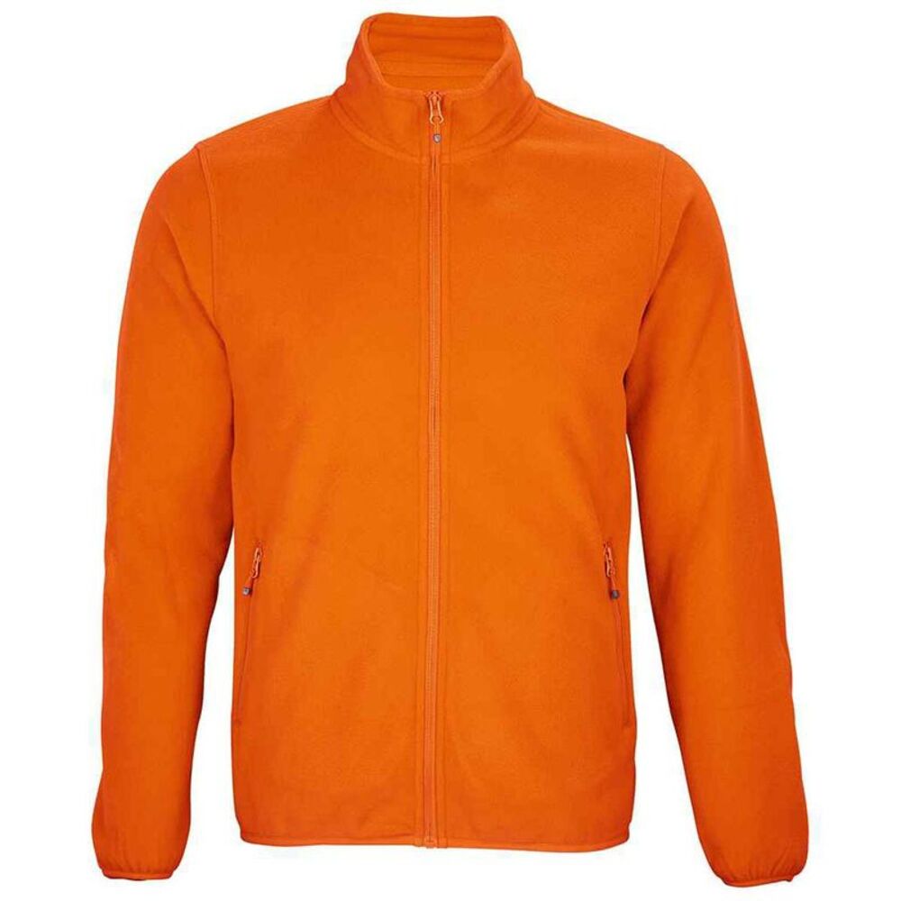 SOLS Mens Factor Recycled Fleece Jacket / Orange